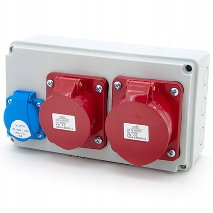 Attēls no ELS Elektrotechnika Rozdzielnia budowlana 2*16A/5P + 1*GS 230V, obudowa nacienna, N120