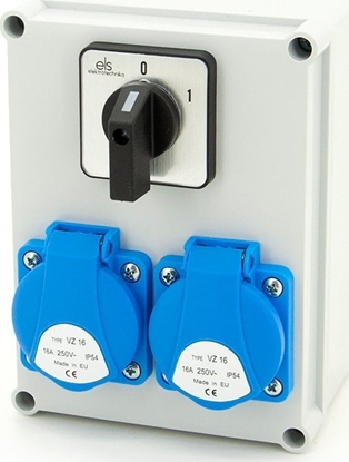 Picture of ELS Elektrotechnika Rozdzielnica budowlana 2*GS 230V + wycznik 0-1, obudowa nacienna, ELS Elektrotechnika, N200-01