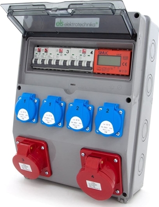 Attēls no ELS Elektrotechnika Rozdzielnica budowlana 32A/5 + 16A/5 + 4*GS 230V + zabezpieczenia + certyfikowany licznik MID, 12NO42C11C11CL