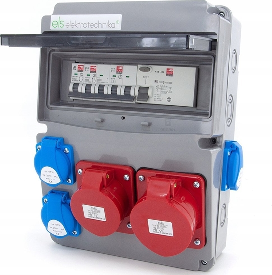 Picture of ELS Elektrotechnika Rozdzielnica budowlana 32A/5P + 16A/5P + 4*GS 230V + zabezpieczenia + rónicówka, 11NO42C11C1F