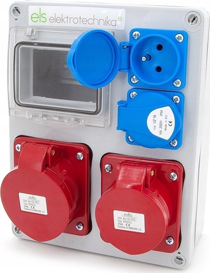 Picture of ELS Elektrotechnika Rozdzielnica budowlana Mikoajki 16A/5 + 32A/5 + 2*GS, obudowa nacienna, 4NO211