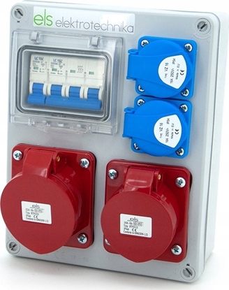 Attēls no ELS Elektrotechnika Rozdzielnica budowlana Mikoajki 32/4 + 16/4 + 2*GS + zabezpieczenia, obudowa nacienna, 4NO21B11B1/4