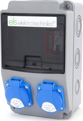 Attēls no ELS Elektrotechnika Rozdzielnica budowlana 2*GS 230V + zabezpieczenia + certyfikowany licznik MID 6NO21C00L