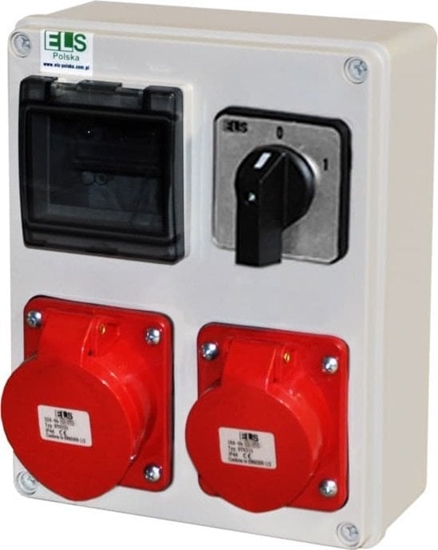 Picture of ELS Elektrotechnika Zestaw zasilajcy MIKO-4M 32A/5P + 16A/5P + przecznik 0-1 IP44 E901304002