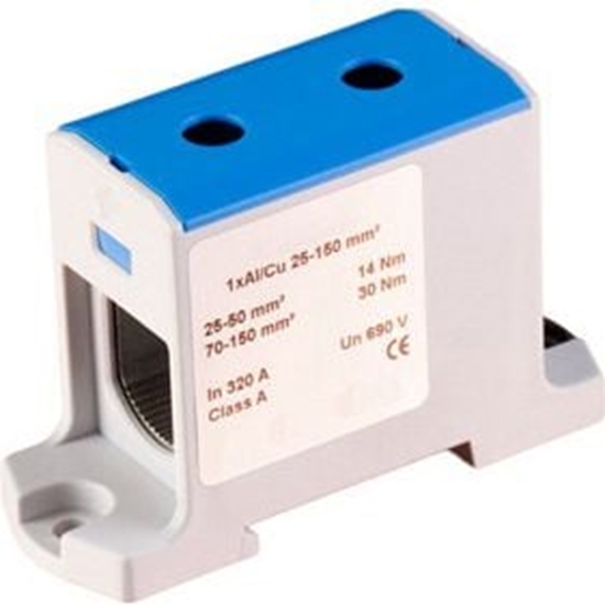 Picture of EM Group Zczka szynowa 1-torowa 25-150mm2 niebieska EURO (606150 BL)