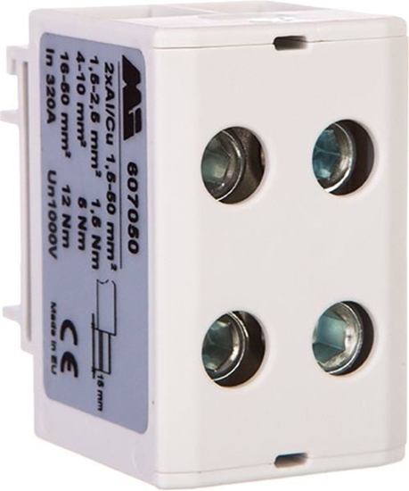 Picture of EM Group Zczka szynowa 2-torowa 1,5-50mm2 szara EURO multiOTL 50 2xAl/Cu (607050)