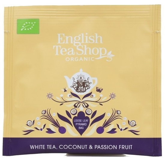 Изображение English Tea Shop Herbata biaa Premium White Tea Coconut & Passion Fruit 50 saszetek