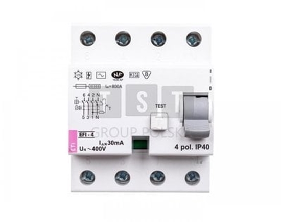 Picture of Etipo Wycznik rónicowoprdowy ETI Polam EFI-4 002062151 3P+N 100A AC 0,03mA 10 kA