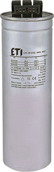 Picture of Eti-Polam Kondensator CP LPC 20 kVAr 440V 50HZ (004656763)