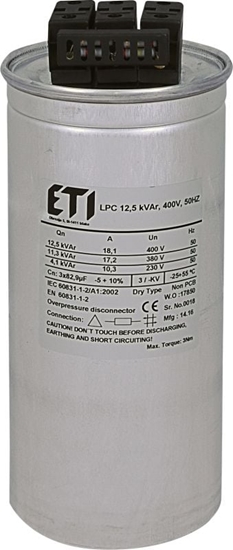 Изображение Eti-Polam Kondensator LPC 12.5 kVAr 400V 50Hz (004656751)