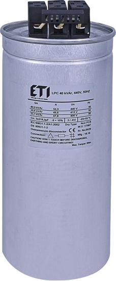 Изображение Eti-Polam Kondensator LPC 50 kVAr 400V 50Hz (004656757)