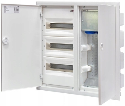 Изображение Eti-Polam Rozdzielnica hybrydowy 3x12 podtynkowy drzwi metalowy biay / IP40 400V AC / ERP12-3-3H MEDIA 001101374