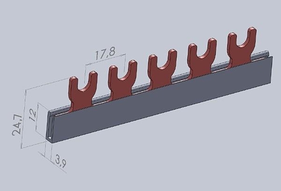 Изображение Eti-Polam Szyna czeniowa IZ10/3F/54 3P 63A 10mm2 widekowa 54 002921141