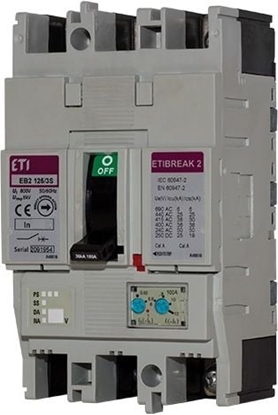Attēls no Eti-Polam Wycznik mocy 4P 125A 25kA wyzwalacz termo-magnetyczny (EB2 125/4L)