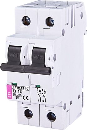 Attēls no Eti-Polam Wycznik nadprdowy 2P B 16A 10kA AC ETIMAT10 (002123716)