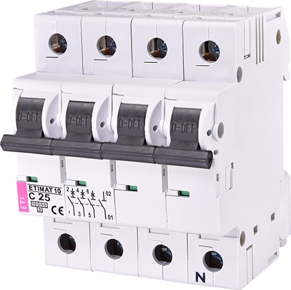 Attēls no Eti-Polam Wycznik nadprdowy 3P+N C 25A 10kA AC ETIMAT10 (002136718)