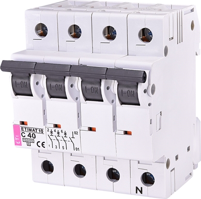 Attēls no Eti-Polam Wycznik nadprdowy 3P+N C 40A 10kA AC ETIMAT10 (002136720)