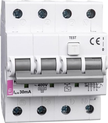 Picture of Eti-Polam Wycznik rónicowo-nadprdowy 4P 25A B 0,03A typ AC KZS-4M 002174006