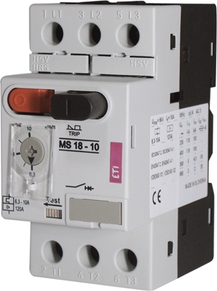 Attēls no Eti-Polam Wycznik silnikowy 3P 0,12kW 0,4-0,63A MS18 (004600343)