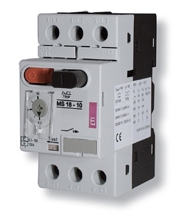 Изображение Eti-Polam Wycznik silnikowy 3P 0,25kW 0,63-1A MS18-0,63-1,0A - 004600344