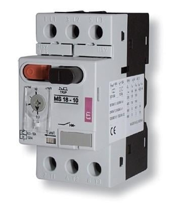Изображение Eti-Polam Wycznik silnikowy 3P 2,2kW 4-6,3A MS18-4-6,3A - 004600348