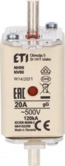 Picture of Eti-Polam Wkadka bezpiecznikowa KOMBI NH00 gG 20A/500V 004182206 /3szt./