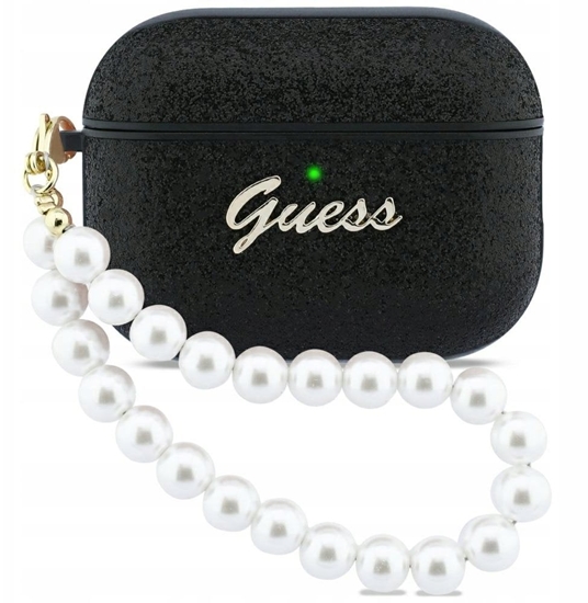 Изображение Etui Guess Glitter Pearl Strap do Apple AirPods Pro 3 czarny