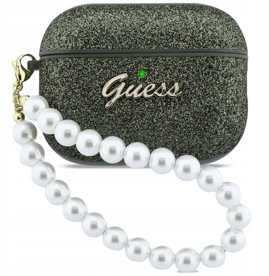 Изображение Etui Guess Glitter Pearl Strap do Apple AirPods Pro 3 khaki
