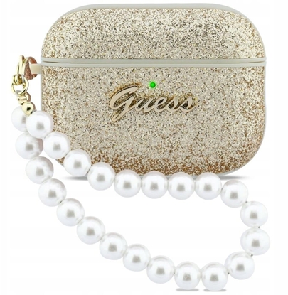 Изображение Etui Guess Glitter Pearl Strap do Apple AirPods Pro 3 zoty