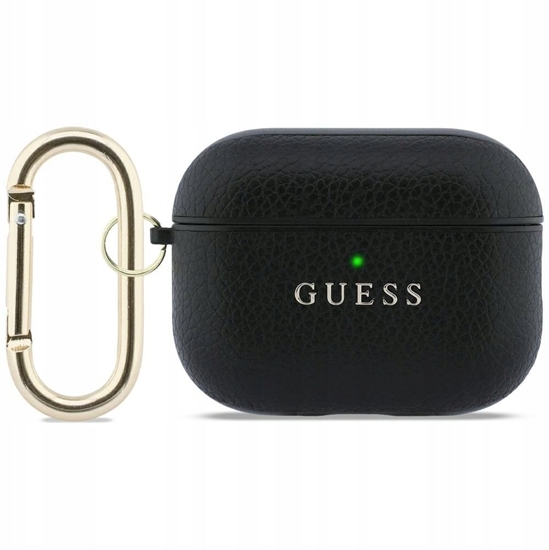 Изображение Etui Guess Grained Classic Logo do Apple AirPods Pro 3 czarny