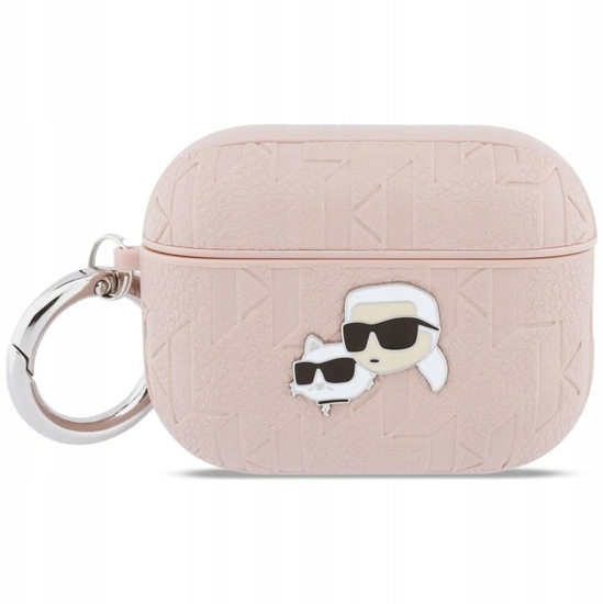 Изображение Etui Karl Lagerfeld Monogram Karl & Choupette Head do Apple AirPods Pro 3 róowy