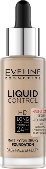Изображение Eveline Liquid Control HD Podkad do twarzy z dropperem nr 035 Natural Beige 32ml