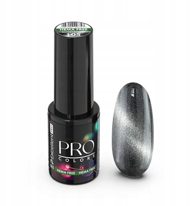 Picture of EXCELLENT PRO_Pro Colors Hema Free Cat Eye lakier hybrydowy 105 Silvery Eclipse 7g