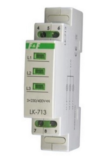 Изображение F&F Lampka moduowa 3-fazowa 3x230V+N AC zielona LK-713G
