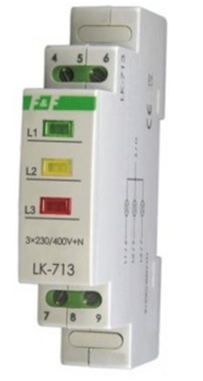 Изображение F&F Lampka moduowa 3-fazowa 3x230V+N óta czerwona zielona LK-713K