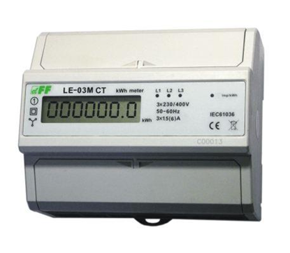 Attēls no F&F Licznik energii elektrycznej trójfazowy z programowaln przekadni RS-485 MODBUS LCD kl.1 LE-03M-CT