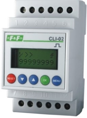 Attēls no F&F Licznik impulsów 24-264V AC/DC 1P 8A 8 cyfr moduowy CLI-02