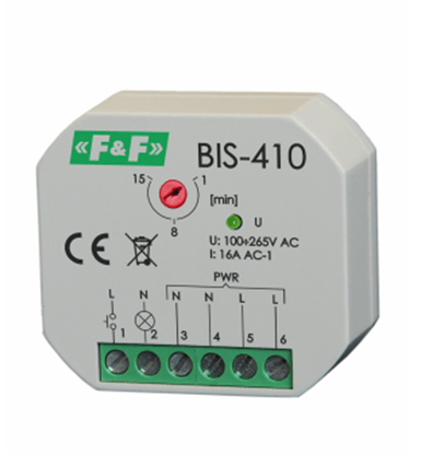 Picture of F&F Przekanik bistabilny BIS-410 podtynkowy z wycznikiem czasowym do podwietlanych przycisków