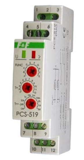Picture of F&F Przekanik czasowy wielofunkcyjny 24/230V 2x8A - PCS-519 DUO