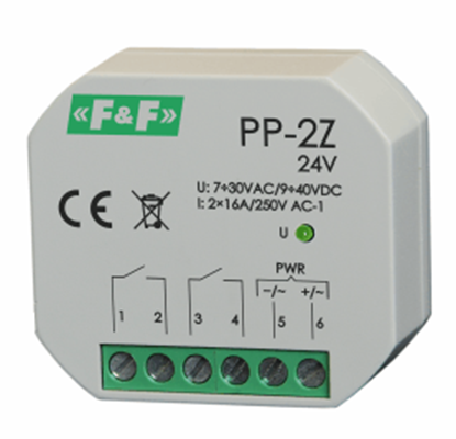Picture of F&F Przekanik elektromagnetyczny 2Z 16A P/T - PP-2Z 24V
