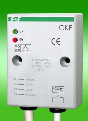 Picture of F&F Przekanik kolejnoci zaniku i asymetrii faz 10A 1Z 4sek 45V CKF