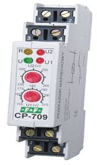 Изображение F&F Przekanik kontroli napicia 1-fazowy 1P 16A 150-210V/230-260V AC CP-709