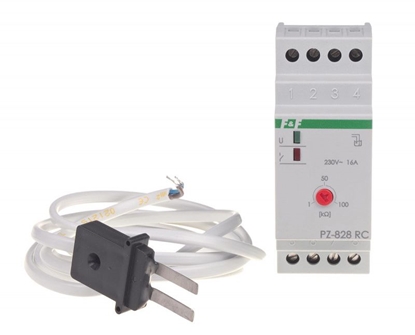 Изображение F&F Przekanik kontroli poziomu cieczy 16A 1P 1-100kOhm z sond (PZ-828 RC)