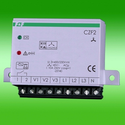 Picture of F&F Przekanik zaniku i asymetrii faz z kontrol styków stycznika 10A 1Z 4sek 45V CZF-2