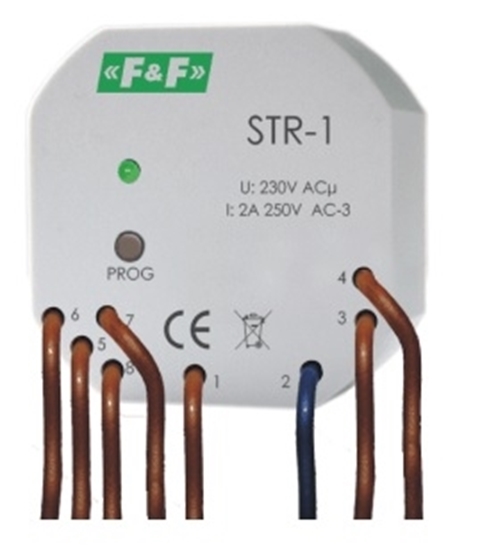 Изображение F&F Sterownik rolet dwuprzyciskowy 1,5A AC-3 230V 0-10min STR-1