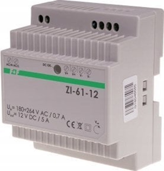 Picture of F&F Zasilacz impulsowy 60W, Uwe 185-265V AC, Uwy 12V DC - ZI-61-12V