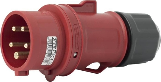 Picture of FAMATEL Wtyczka przenona 16A 5P 400V czerwona IP44 SpeedPRO 13301