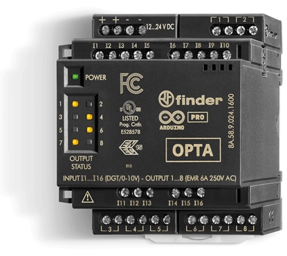 Изображение Finder Modu rozszerze Codesys EMR do serii 8A 1224V DC 16 wej cyfrowych/analogowych 010V, 8 wyj EMR 6A 8A.58.9.024.160C