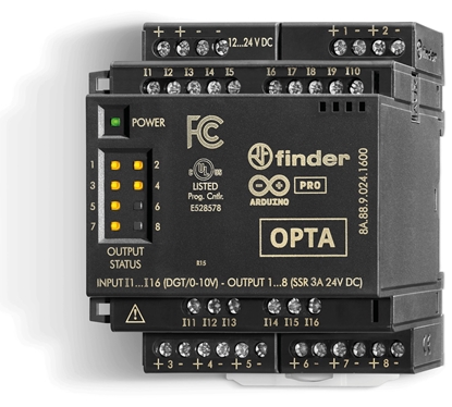 Изображение Finder Modu rozszerze CodesysSSR do serii 8A 1224V DC 16 wej cyfrowych/analogowych 010V, 8 wyj SSR 3A 8A.88.9.024.160C
