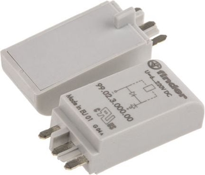 Изображение Finder Modu sygnalizacyjny dioda gaszeniowa 6 - 220V DC polaryzacja A1+ (99.02.3.000.00)